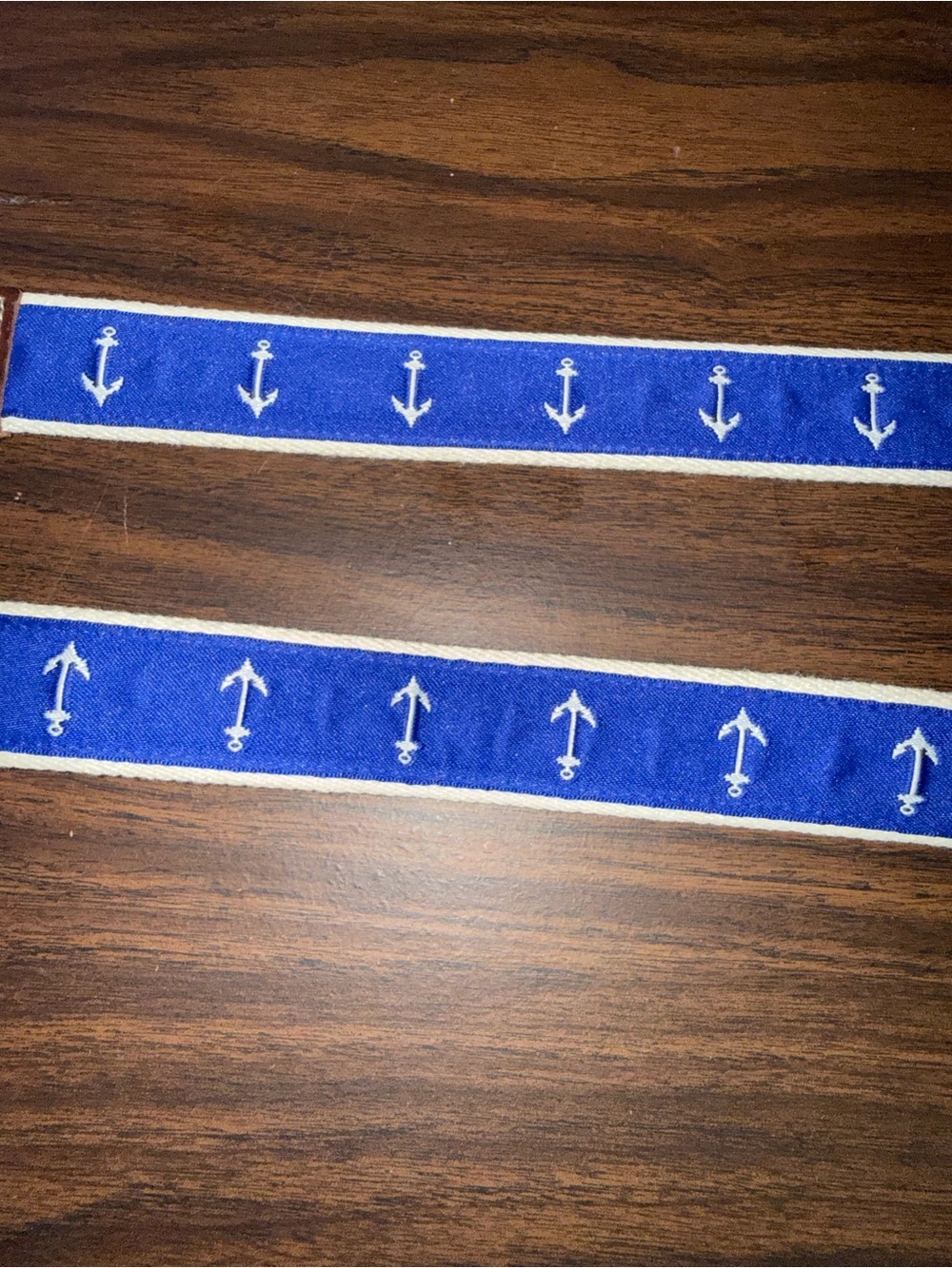 Daniel Cremieux Blue and White Nautical Anchor Belt